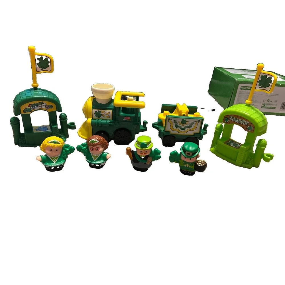 Fisher Price Little People St Patricks Day Parade Train Leprechaun Holiday Lot